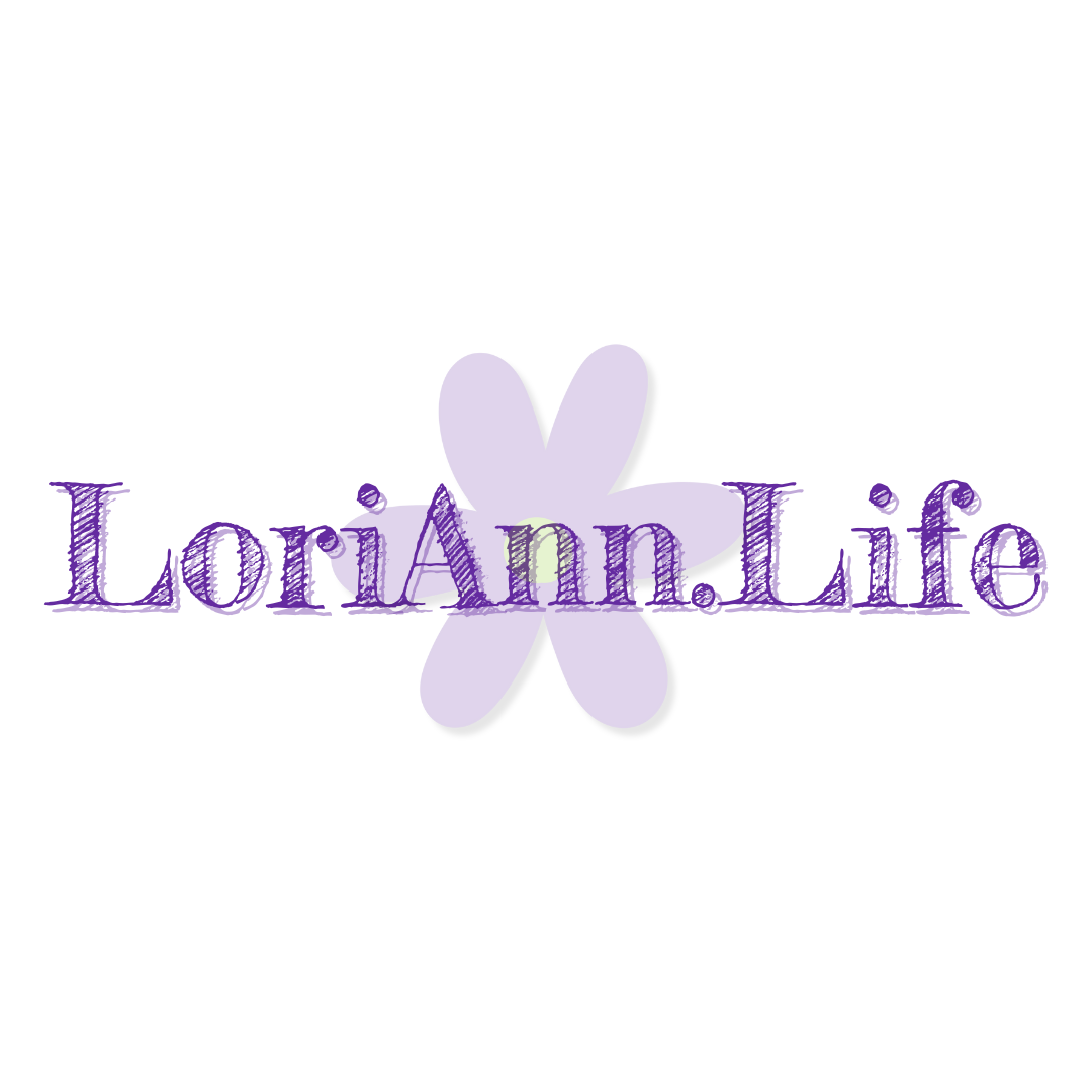 LoriAnn.Life purple logo with flower